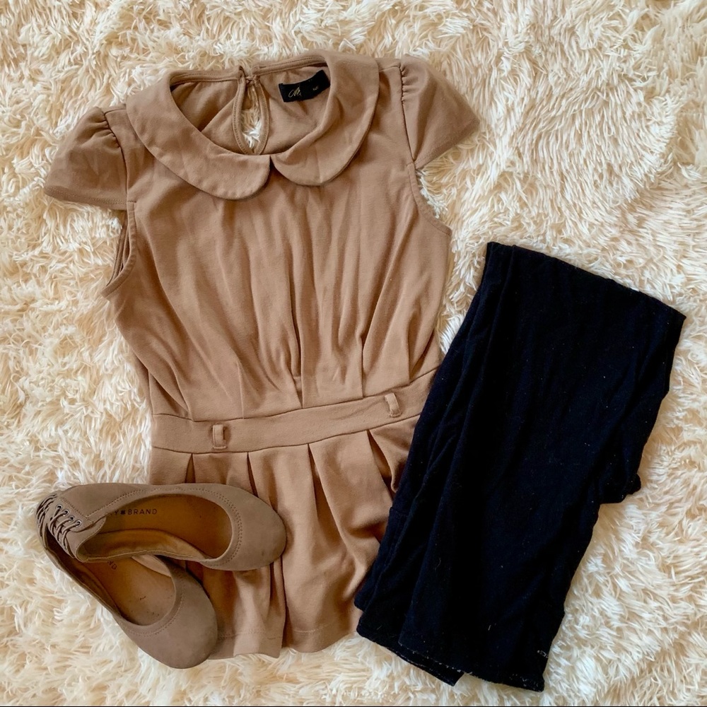 Baby Doll Peplum Honey Colored Top